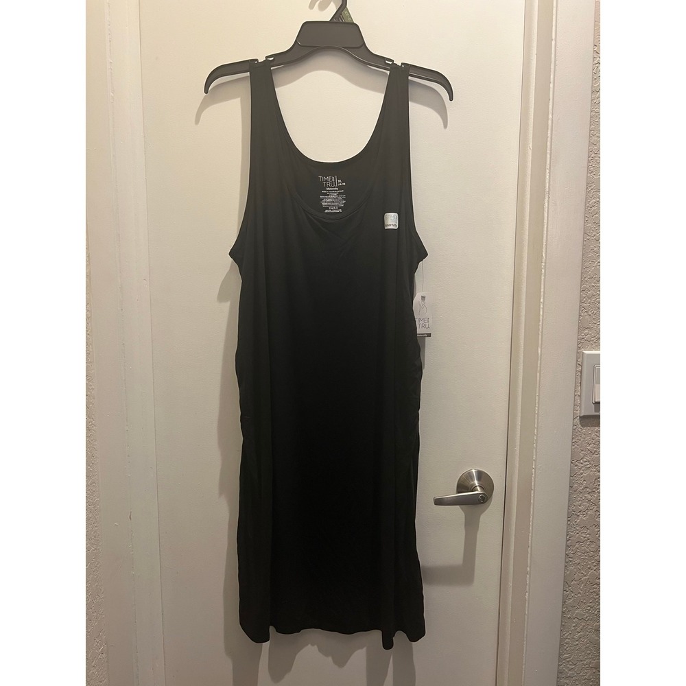 Time and Tru Women's Maternity Sleeveless Shirred Tank Dress, Size XL